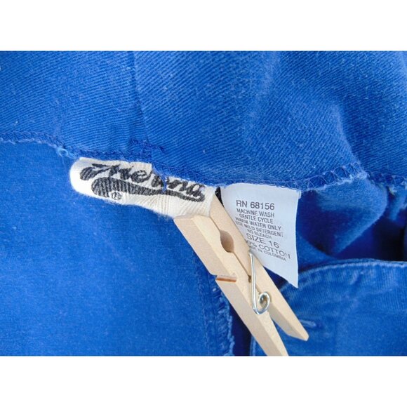 Vintage 80s Merona Blue Shorts 16 Womens High Paper Bag Waist Pleated Wide Leg - Picture 7 of 9